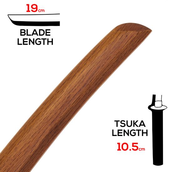 Natural Oak Kanasuji Tanto - Length