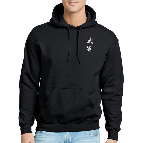 Embroidered Hooded Sweatshirt - Black