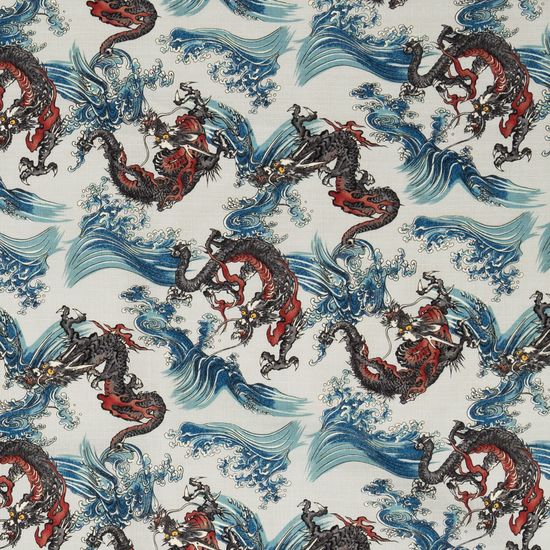 Dragon Furoshiki Pattern - Cha