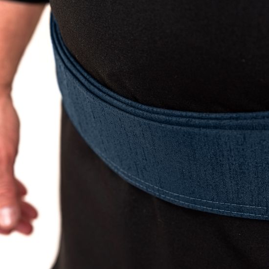 Tsumugi Ori Iaido Obi - Polyester - Navy Close