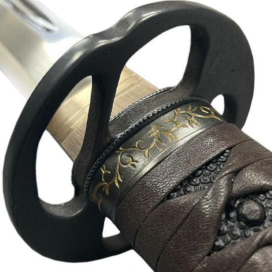 Custom Minosaka Iaito - Higo Koshirae Fuchi Detail