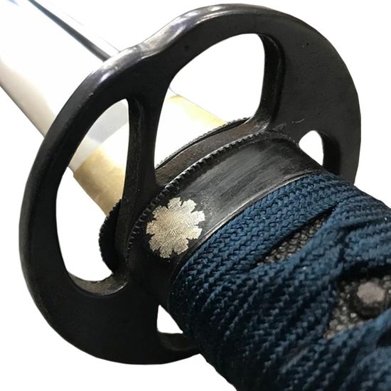 Custom Minosaka Iaito - Koto Koshirae Fuchi Detail