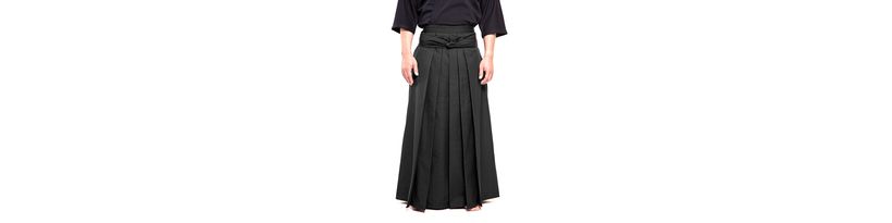 Wide Maehaba Tetron Hakama - Black