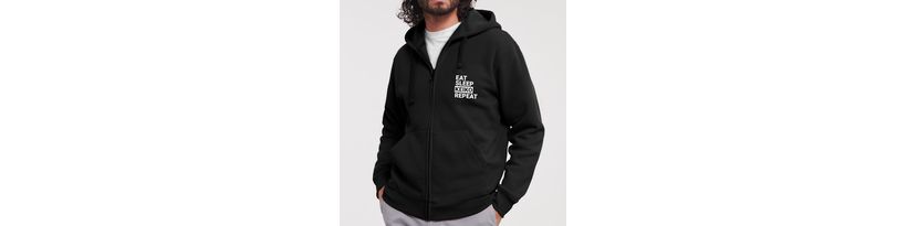 Zipped Hooded Sweatshirt - Eat Sleep Keiko Repeat