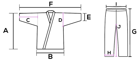 Aikidogi Dimensions - After Planned Shrinkage