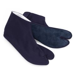 Navy Blue Tabi - Leather Sole